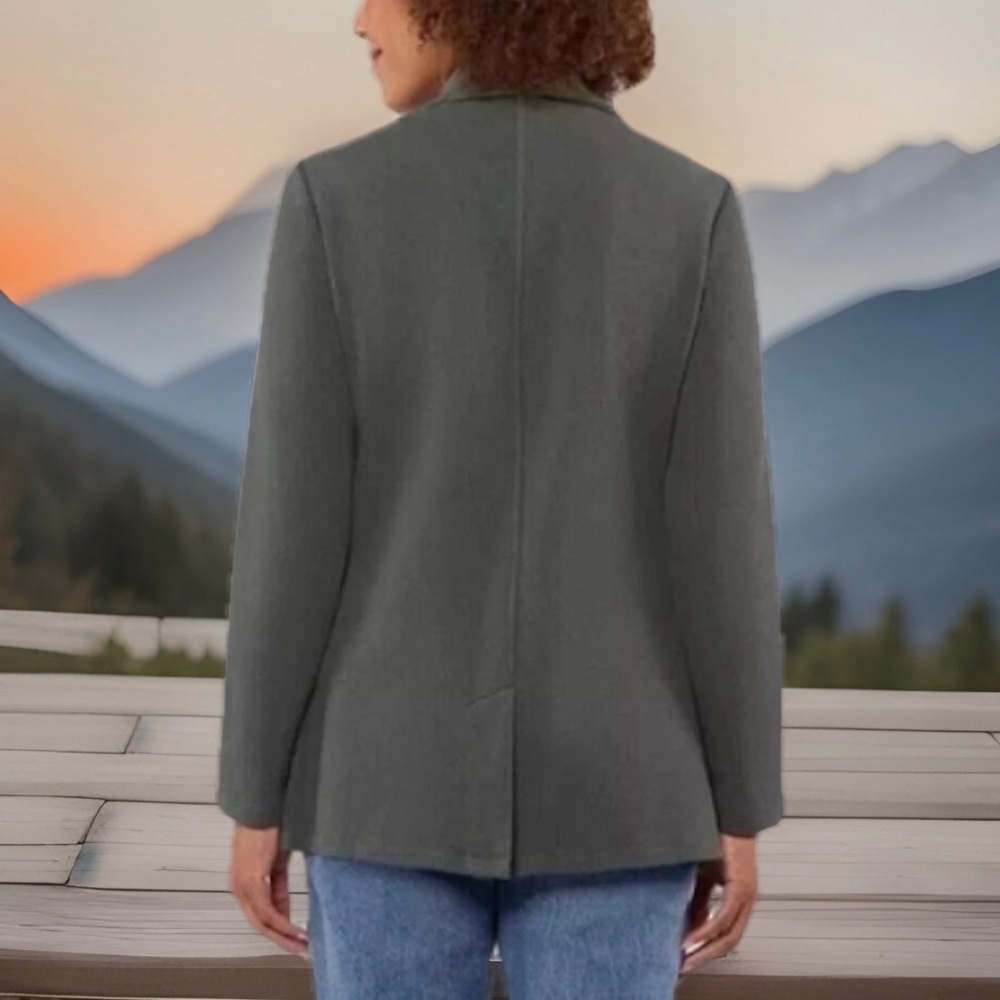 Matty XXL Ladies' Knit Boyfriend Blazer Green NEW Quick Ship - Picture 4 of 4